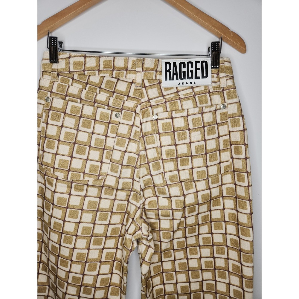 The Ragged Priest Ragged Jeans 28 Geometric 70s Streetwear High Rise Straight